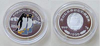 100 Won Korea adelie penguin 1995
Trefwoorden: munt coin geld munten Won Korea adelie penguin